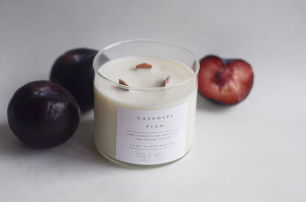 Cashmere Plum 3 Wick Soy Candle