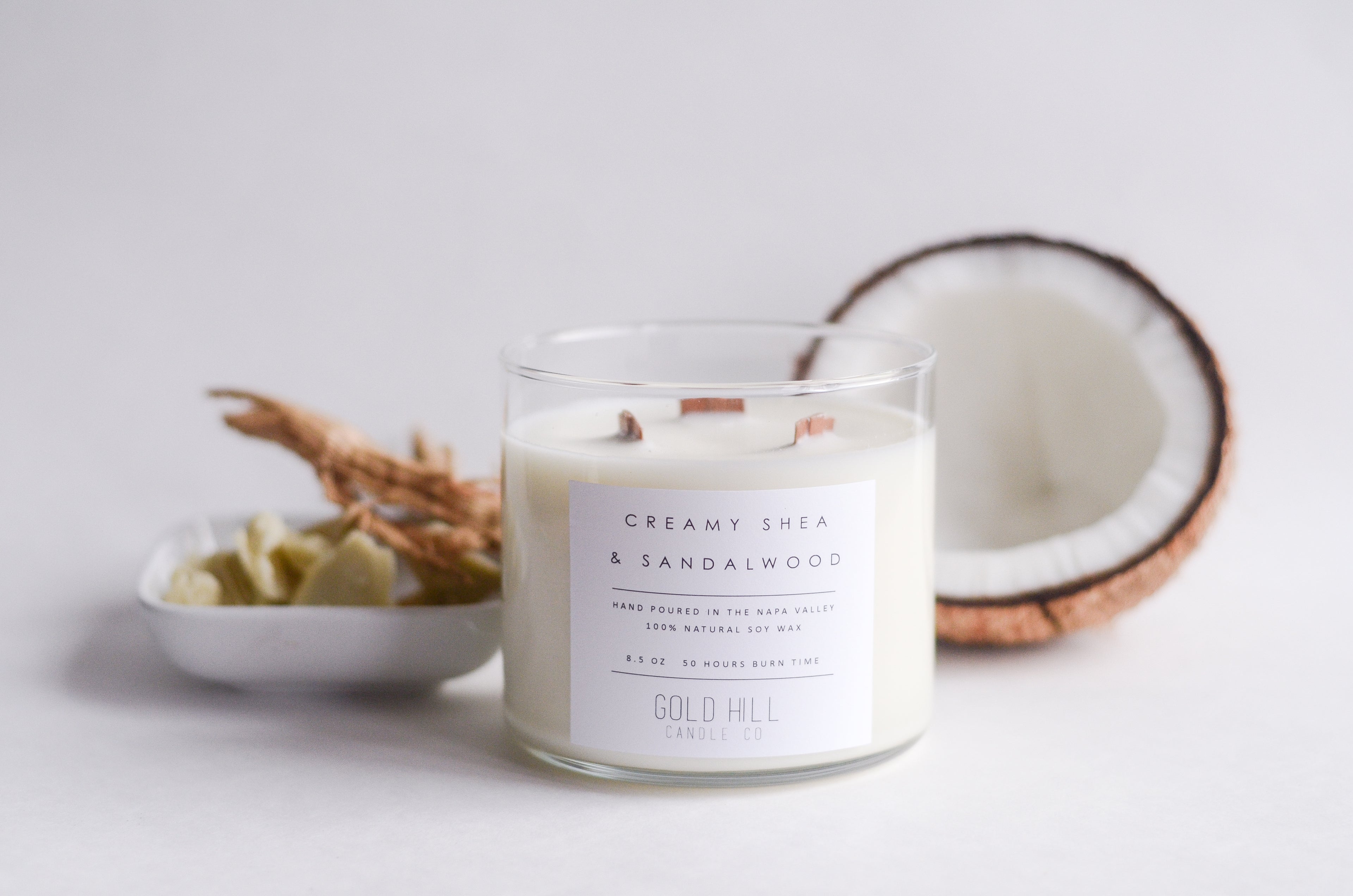 Creamy Shea & Sandalwood 3 Wick Soy Candle image 0