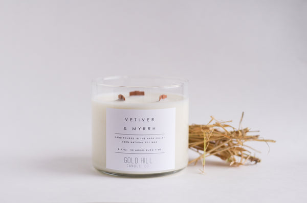 Vetiver & Myrrh 3 Wick Soy Candle image 0