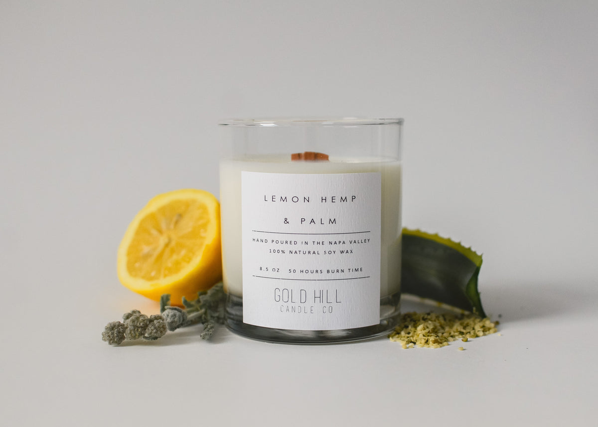 Lemon Hemp & Palm Soy Candle image 0