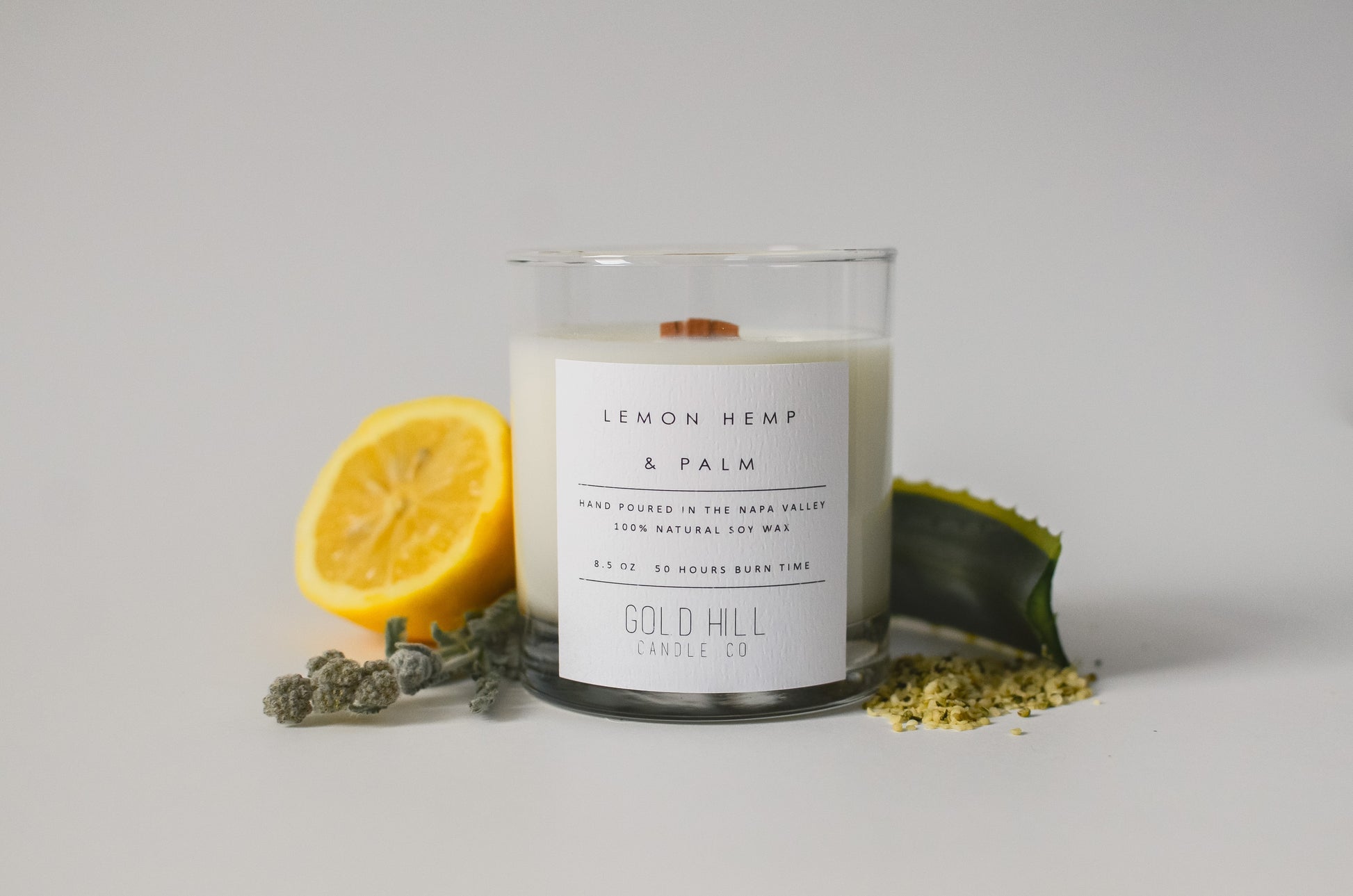 Lemon Hemp & Palm Soy Candle image 0